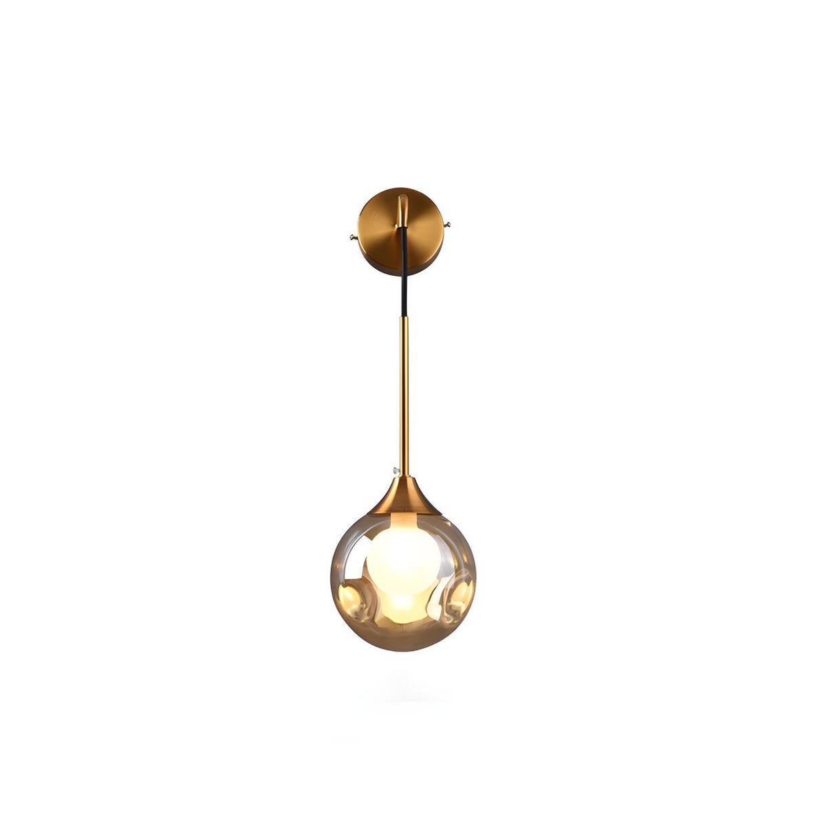 Bedroom Modern Glass Globe Gold Wall Mounted Sconce Image - 11