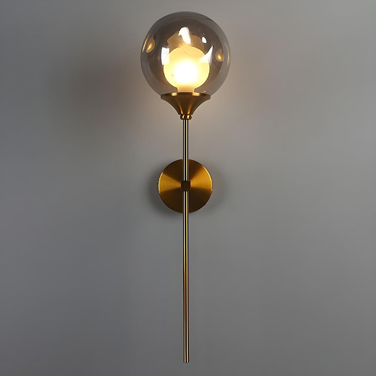 Bedroom Modern Glass Globe Gold Wall Mounted Sconce Image - 13