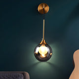 Bedroom Modern Glass Globe Gold Wall Mounted Sconce Image - 17