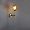 Bedroom Modern Glass Globe Gold Wall Mounted Sconce Image - 5