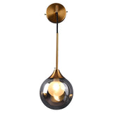 Bedroom Modern Glass Globe Gold Wall Mounted Sconce Image - 9