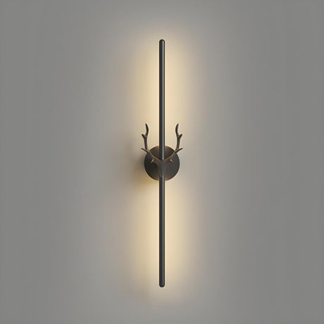 Bedroom Modern Gold Antler and Vertical Wall Sconce Image - 2