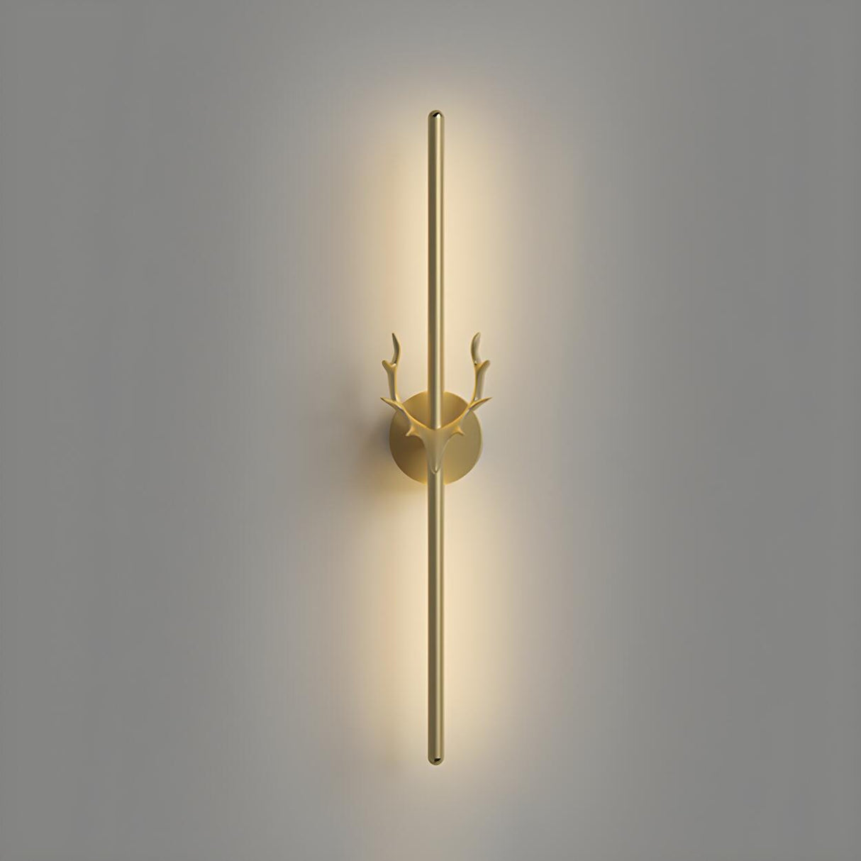 Bedroom Modern Gold Antler and Vertical Wall Sconce Image - 3