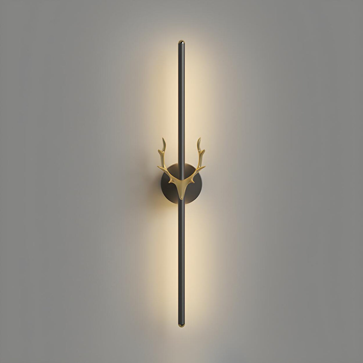 Bedroom Modern Gold Antler and Vertical Wall Sconce Image - 5