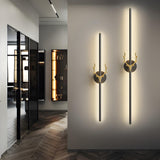 Bedroom Modern Gold Antler and Vertical Wall Sconce Image - 6