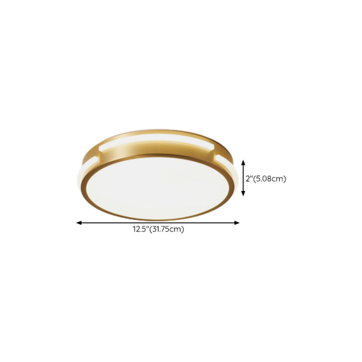 Bedroom Modern Gold Circle Flush Mount Ceiling Light 