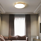 Bedroom Modern Gold Circle Flush Mount Ceiling Light Image - 2