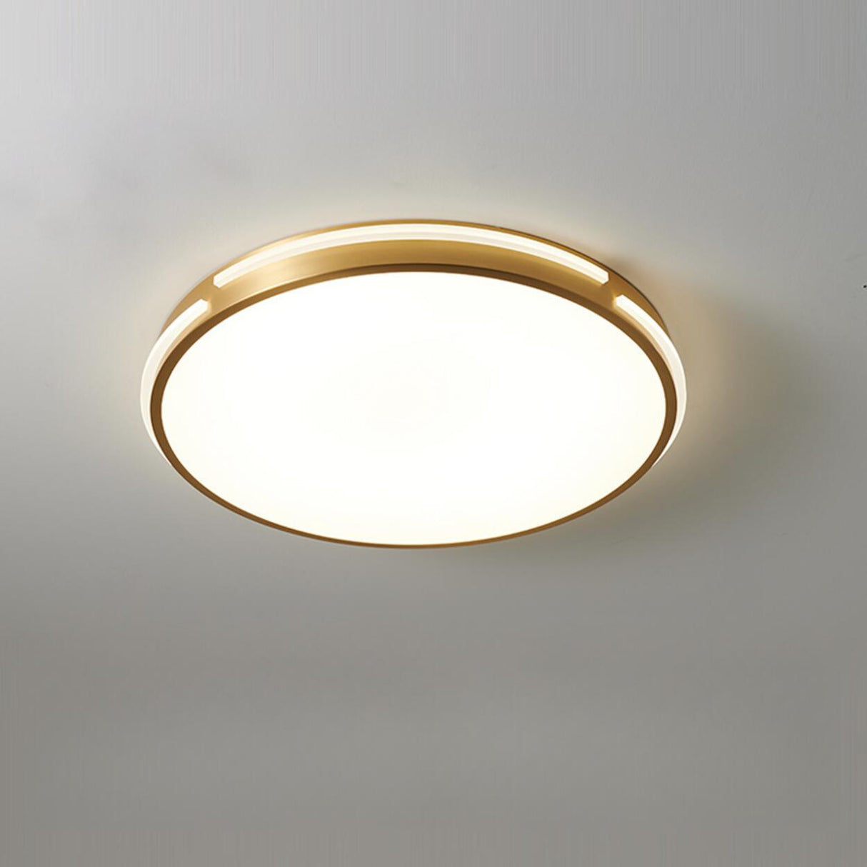 Bedroom Modern Gold Circle Flush Mount Ceiling Light Image - 6