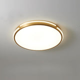 Bedroom Modern Gold Circle Flush Mount Ceiling Light Image - 6