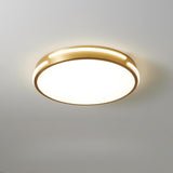 Bedroom Modern Gold Circle Flush Mount Ceiling Light Image - 7