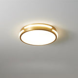 Bedroom Modern Gold Circle Flush Mount Ceiling Light Image - 8