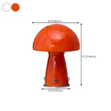 Bedroom Modern Orange Mushroom Shape Glass Table Lamp #size