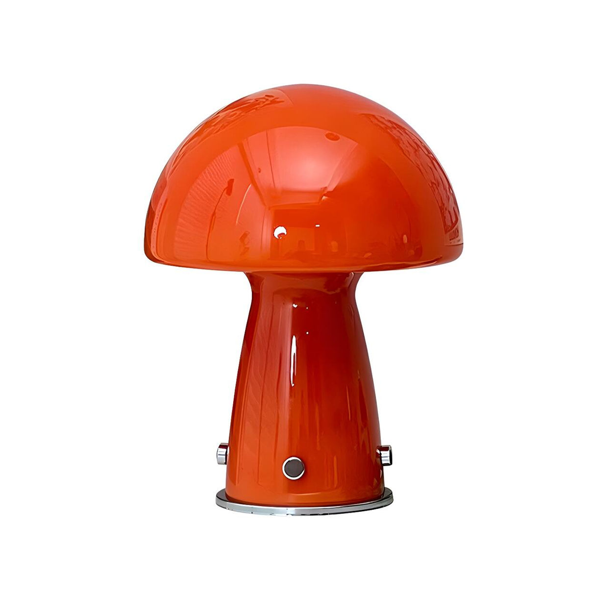 Bedroom Modern Orange Mushroom Shape Glass Table Lamp Image - 5