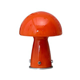 Bedroom Modern Orange Mushroom Shape Glass Table Lamp Image - 5