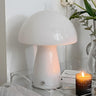 Bedroom Modern Orange Mushroom Shape Glass Table Lamp Image - 7