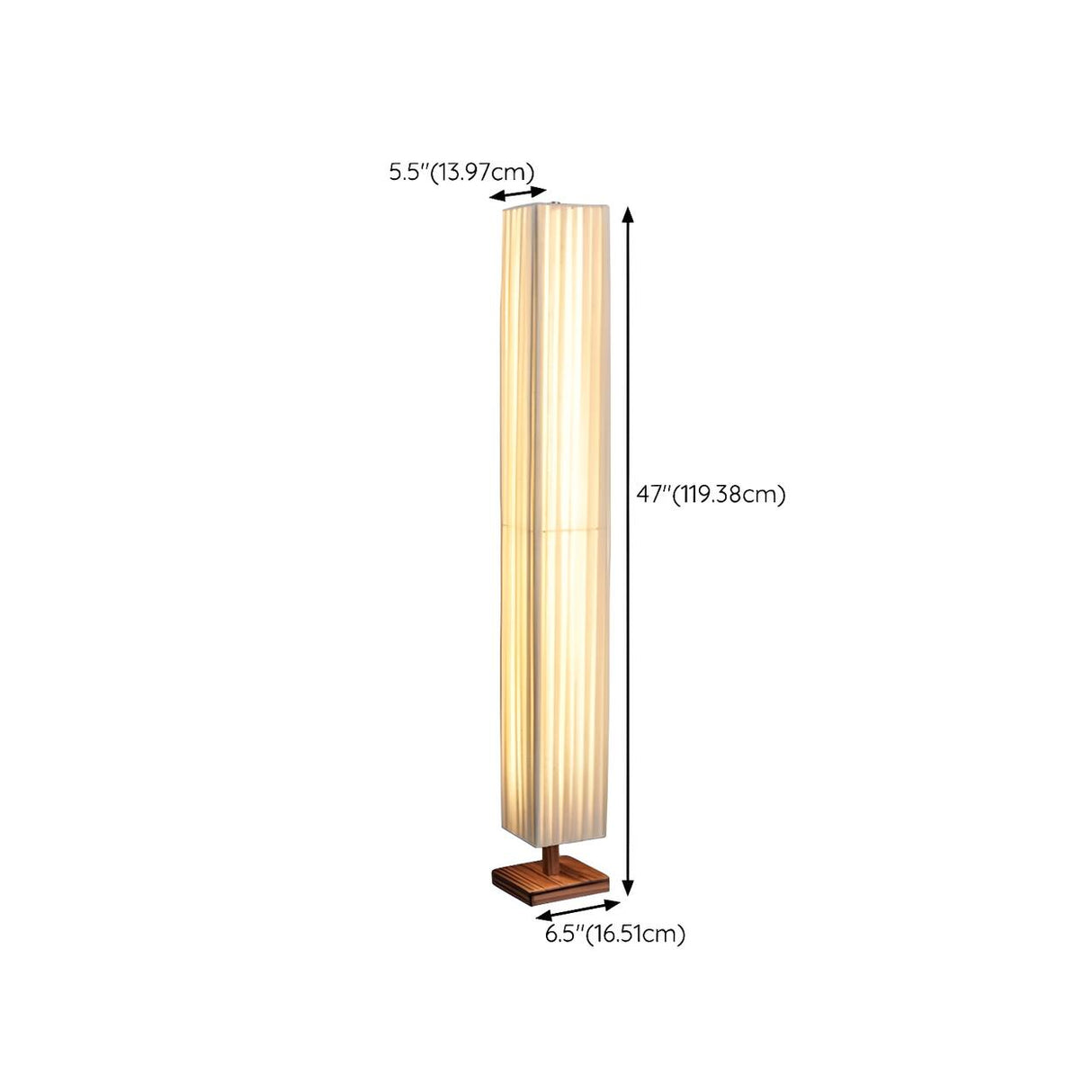 Bedroom Modern Rectangular Column Wood Floor Lamp 