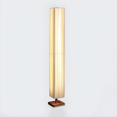 Bedroom Modern Rectangular Column Wood Floor Lamp Image - 2