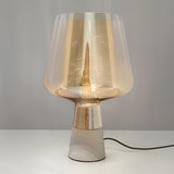 Bedroom Modern Smoke Grey Glass Cup Shape Table Lamp Image - 7