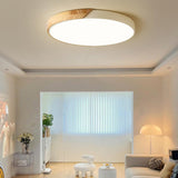 Bedroom Modern Square Wooden Flush Mount Ceiling Light Image - 12