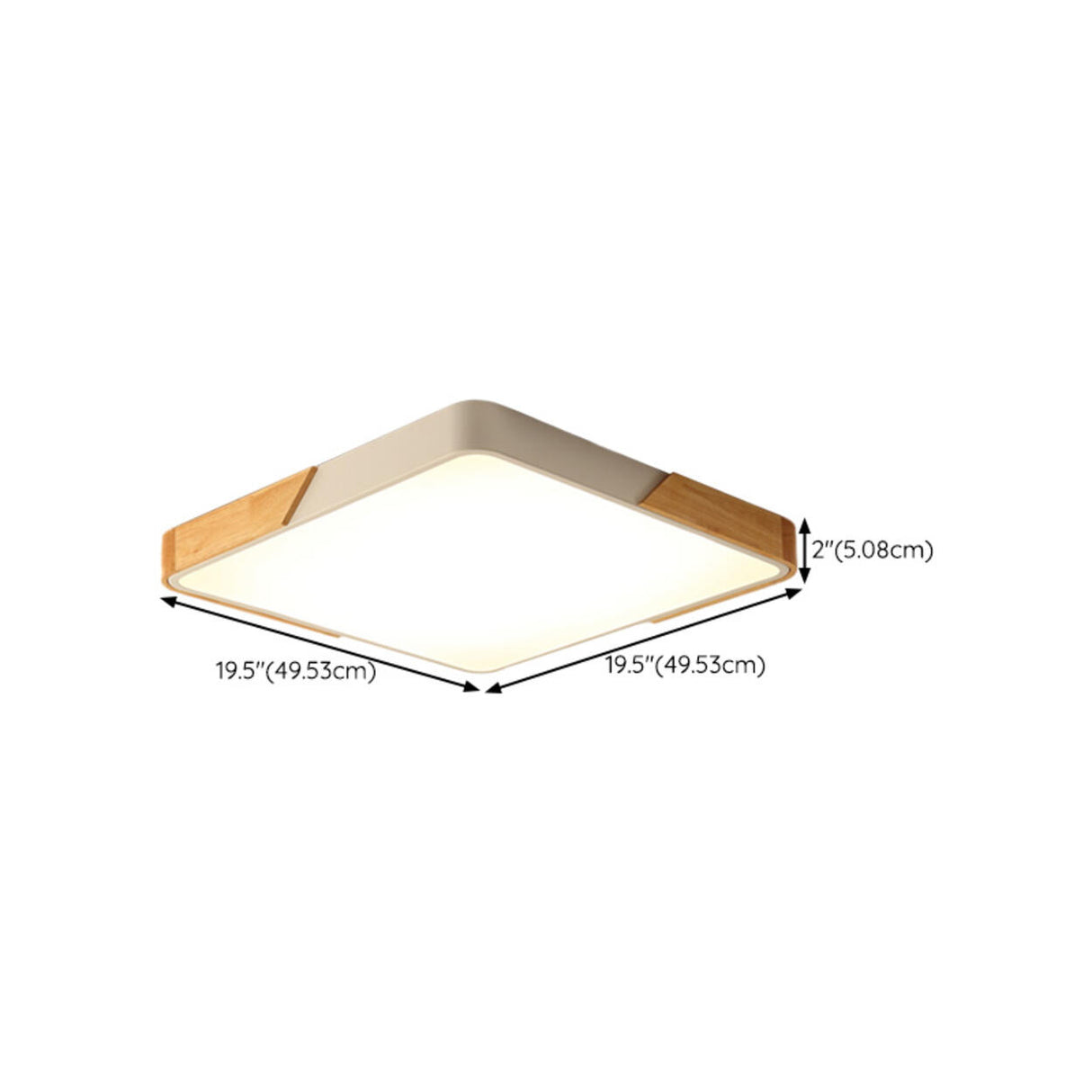 Bedroom Modern Square Wooden Flush Mount Ceiling Light Image - 23