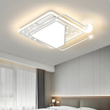 Bedroom Modern White Circle Flush Mount Ceiling Light Image - 6