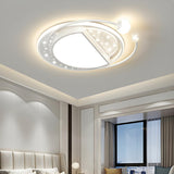 Bedroom Modern White Circle Flush Mount Ceiling Light Image - 8