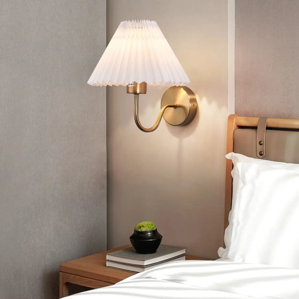 Bedroom Modern White Cone Shade Vanity Light Fixture Image - 4