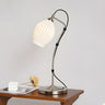 Bedroom Modern White Flower Ceramic Arc Arm Table Lamp Image - 6