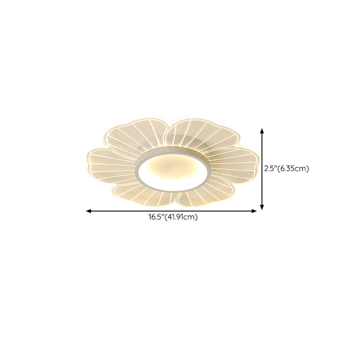 Bedroom Modern White Flower LED Semi-Flush Mount Light Image - 11