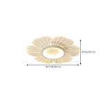 Bedroom Modern White Flower LED Semi-Flush Mount Light Image - 11