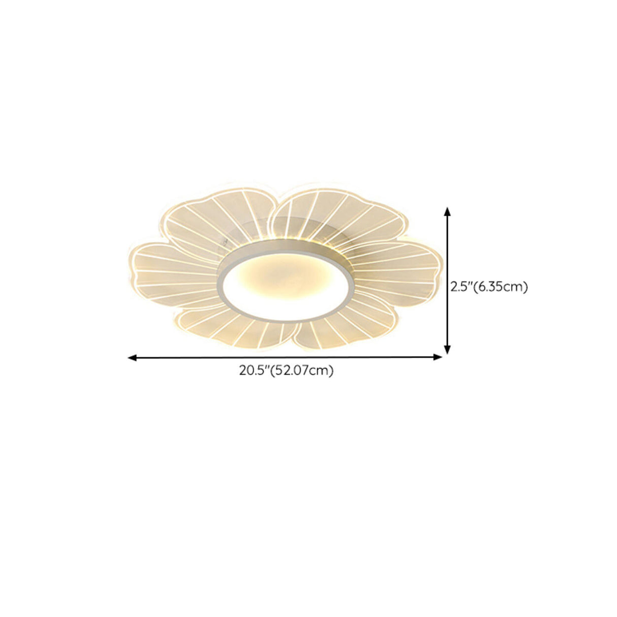 Bedroom Modern White Flower LED Semi-Flush Mount Light Image - 12