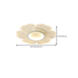 Bedroom Modern White Flower LED Semi-Flush Mount Light Image - 12