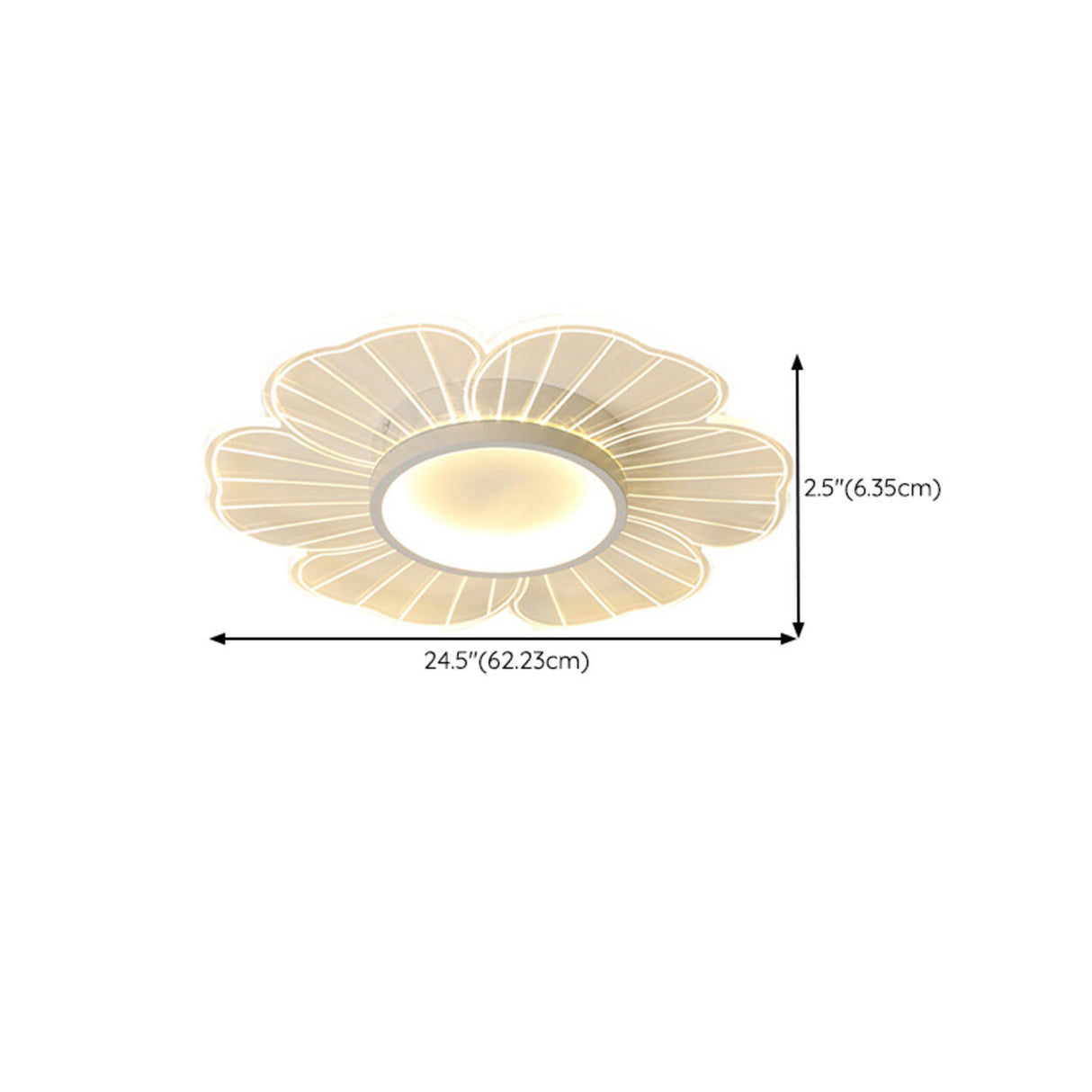 Bedroom Modern White Flower LED Semi-Flush Mount Light Image - 13