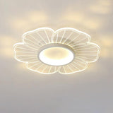 Bedroom Modern White Flower LED Semi-Flush Mount Light Image - 6