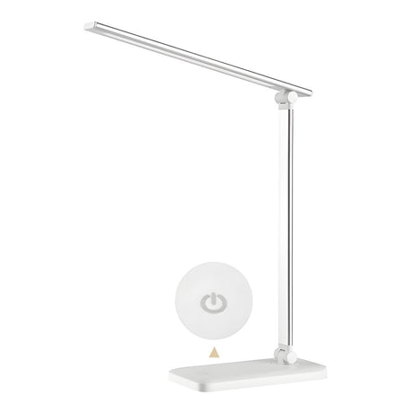 Bedroom Modern White Metal Table Lamp with Touch Switch Image - 2