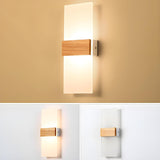 Bedroom Modern Wood and Acrylic Round Wall Sconce Image - 13