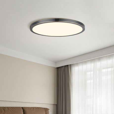 Bedroom Modish Black Round Flush Mount Ceiling Light Image - 1