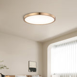 Bedroom Modish Black Round Flush Mount Ceiling Light Image - 12