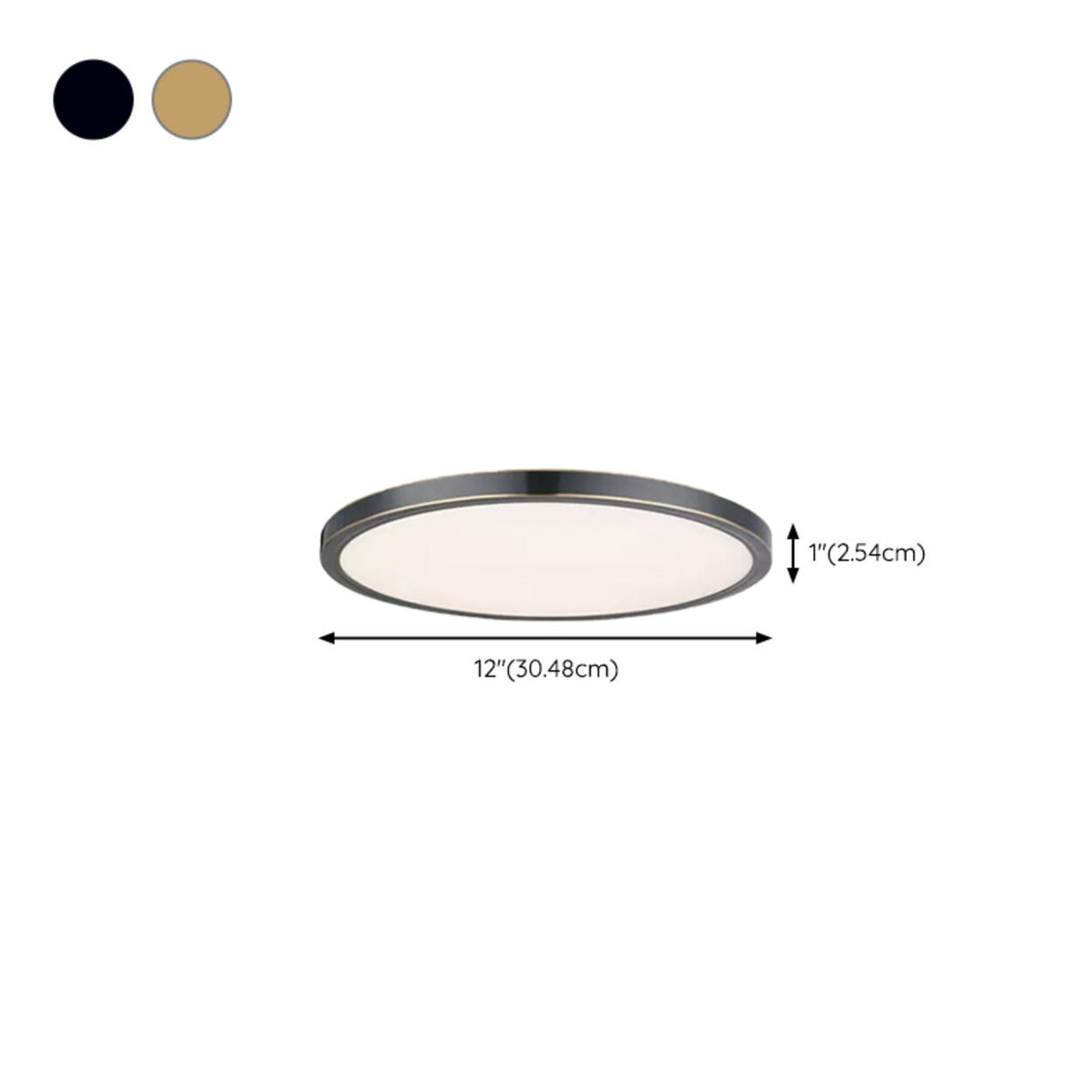 Bedroom Modish Black Round Flush Mount Ceiling Light 