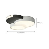 Bedroom Modish Triple Round LED Flush Mount Light #size