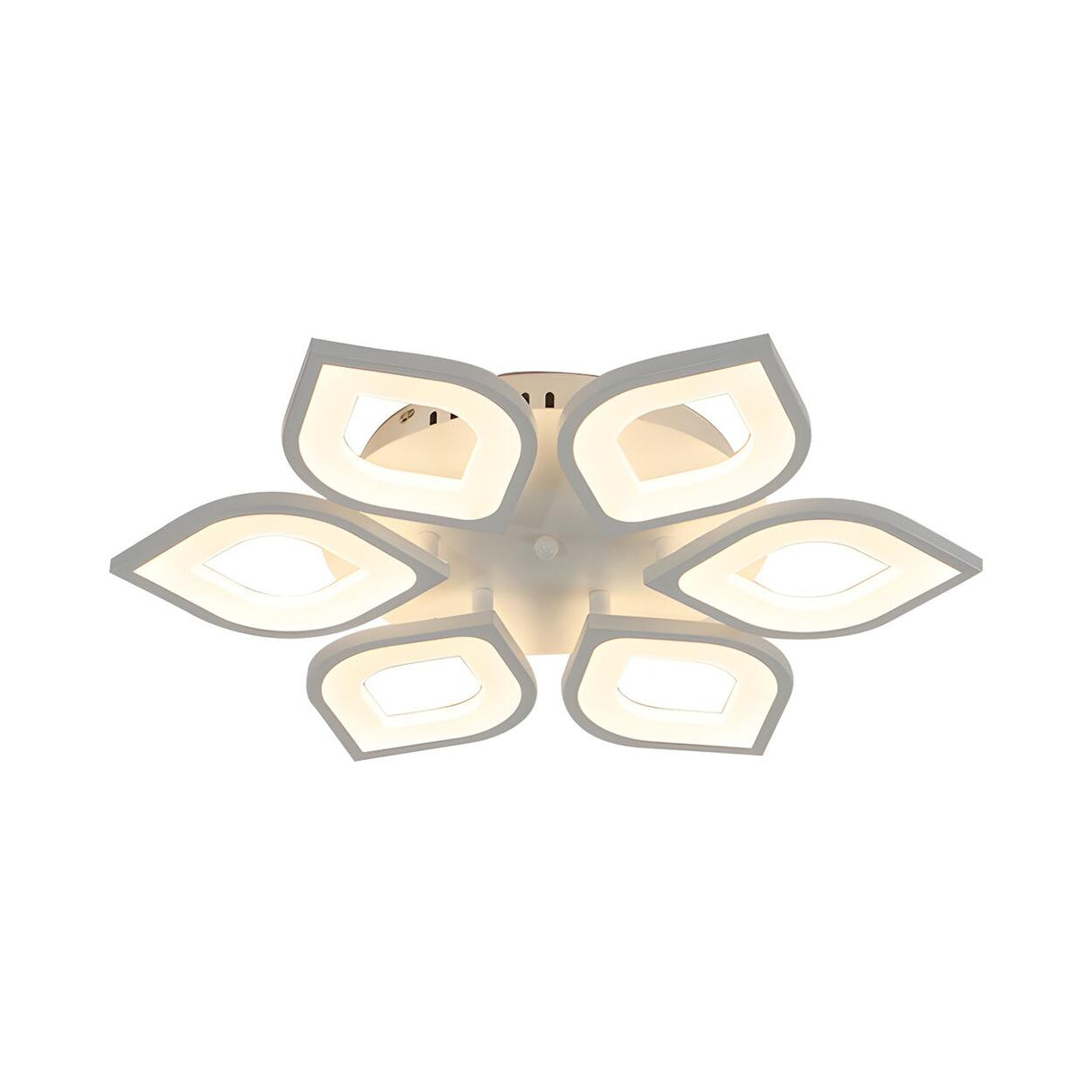 Bedroom Modish White Leaf LED Flush Mount Light 4-Light Image - 7