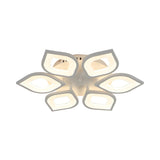 Bedroom Modish White Leaf LED Flush Mount Light 4-Light Image - 7