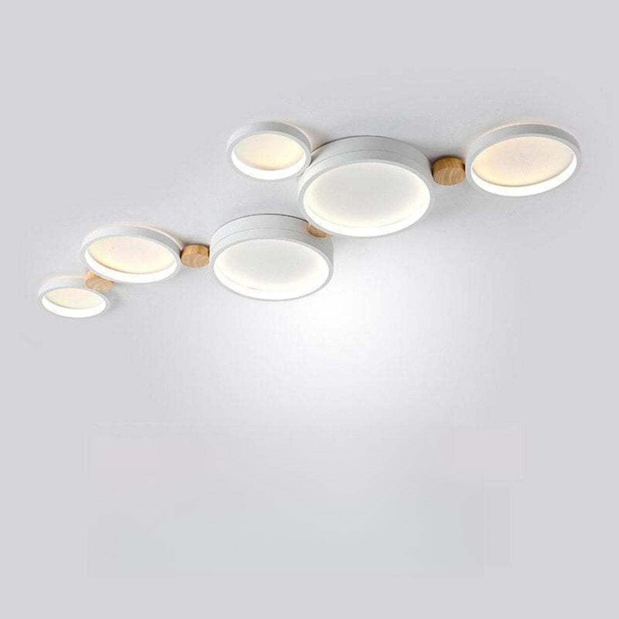 Bedroom Modular Grey Circle Flush Mount Light 6-Light Image - 14