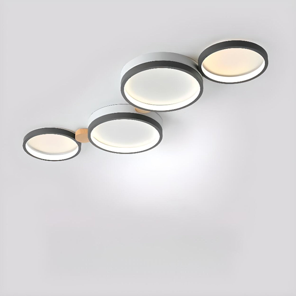 Bedroom Modular Grey Circle Flush Mount Light 6-Light Image - 17