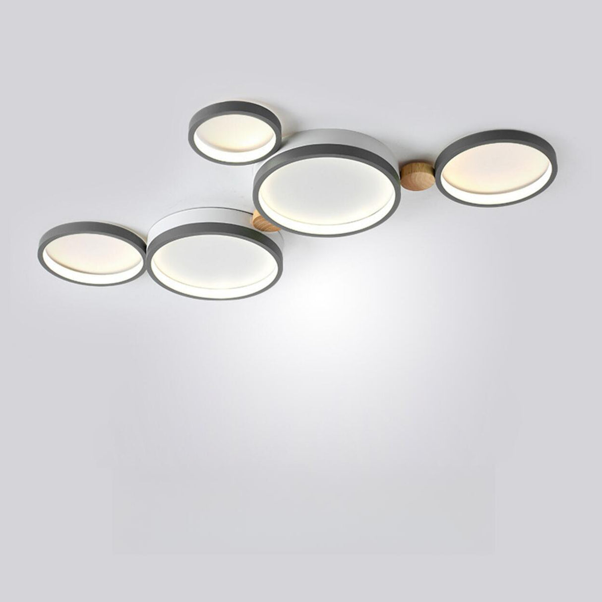 Bedroom Modular Grey Circle Flush Mount Light 6-Light Image - 18