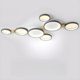 Bedroom Modular Grey Circle Flush Mount Light 6-Light Image - 20