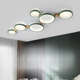 Bedroom Modular Grey Circle Flush Mount Light 6-Light Image - 3