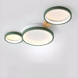 Bedroom Modular Grey Circle Flush Mount Light 6-Light Image - 6