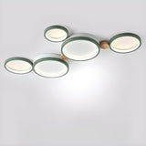 Bedroom Modular Grey Circle Flush Mount Light 6-Light Image - 8