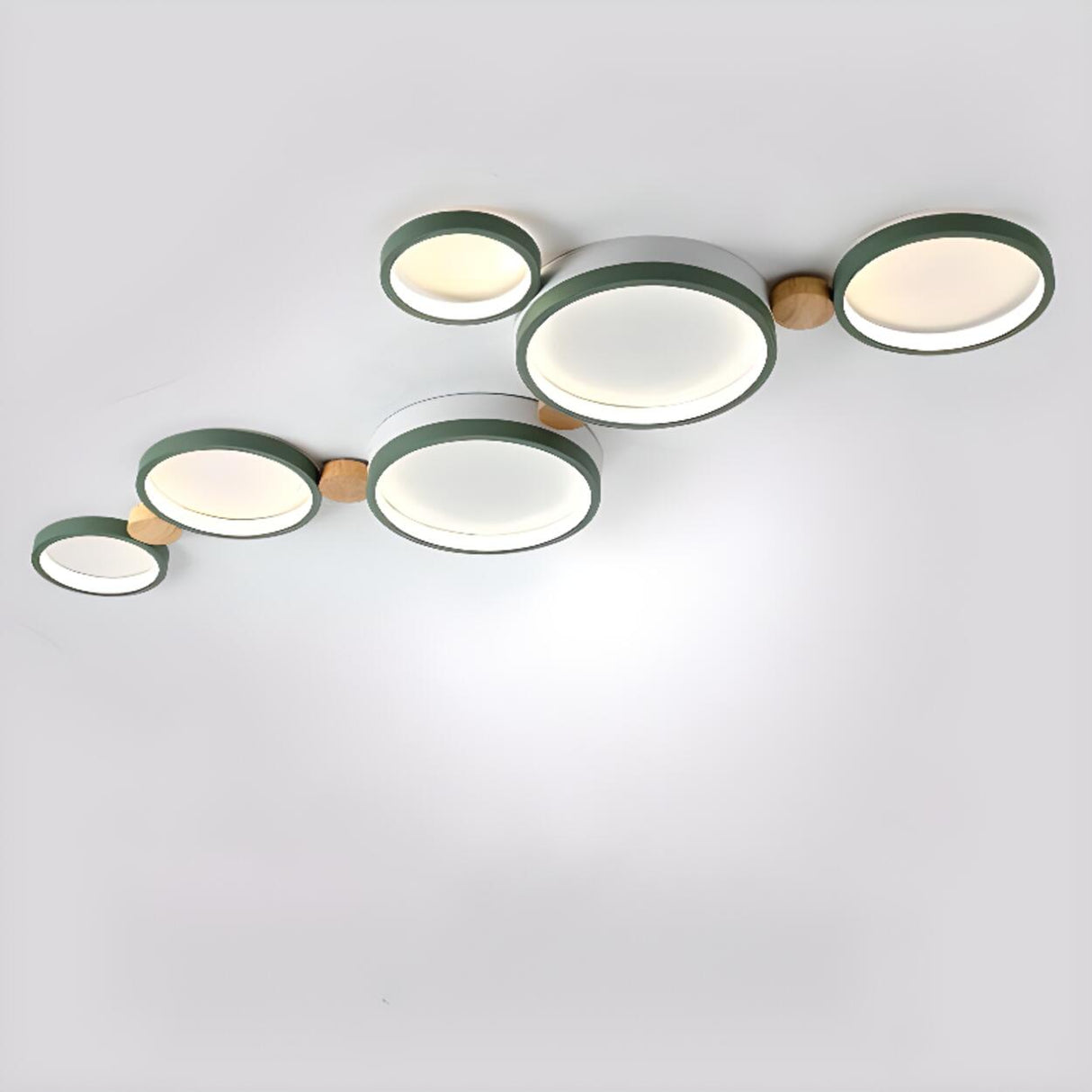 Bedroom Modular Grey Circle Flush Mount Light 6-Light Image - 9